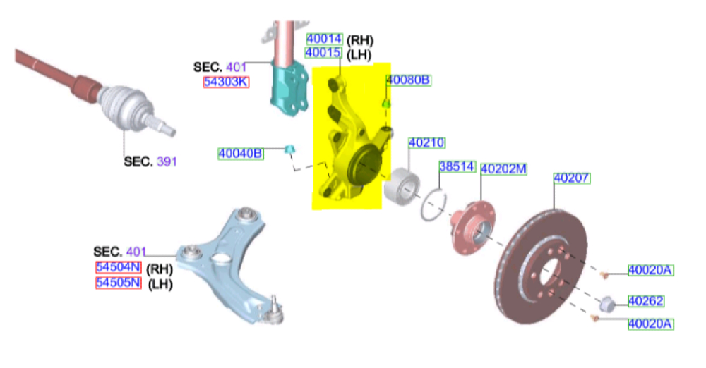 Sol Ön Aks Taşıyıcı