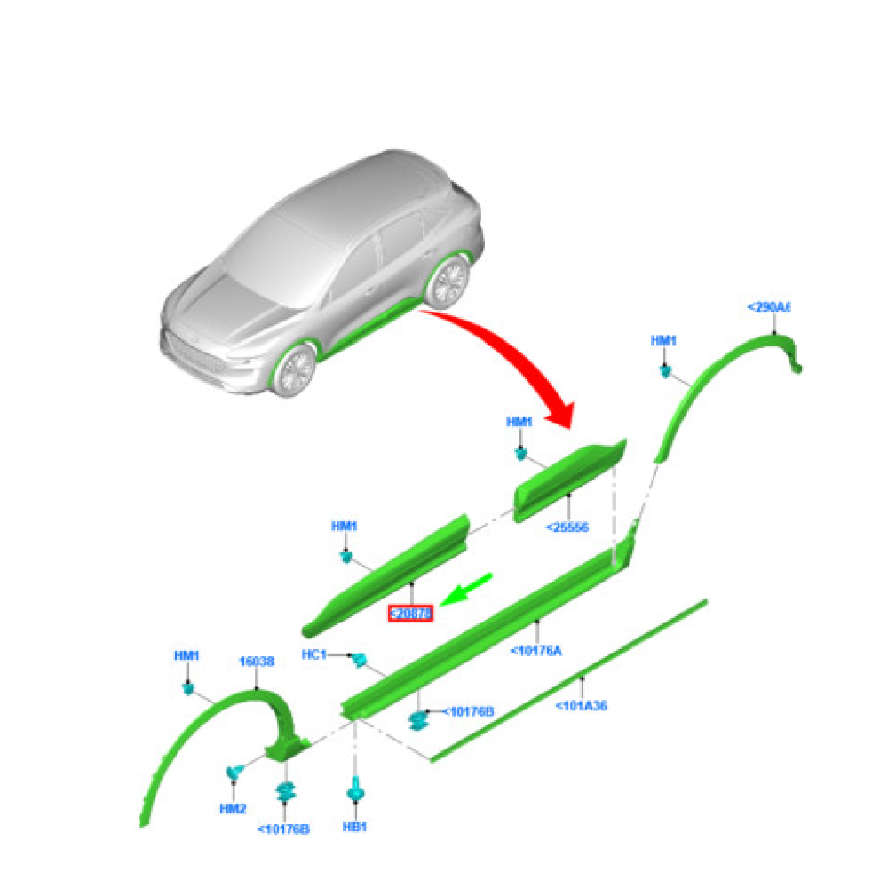 Ön Sağ Kapı Çıtası / Bant / Kuşak