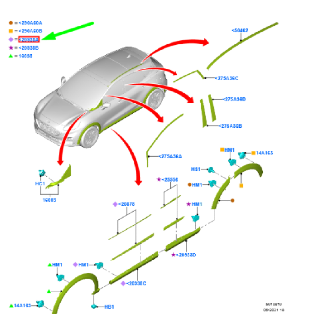 Ön Sol Kapı Çıtası / Bant / Kuşak