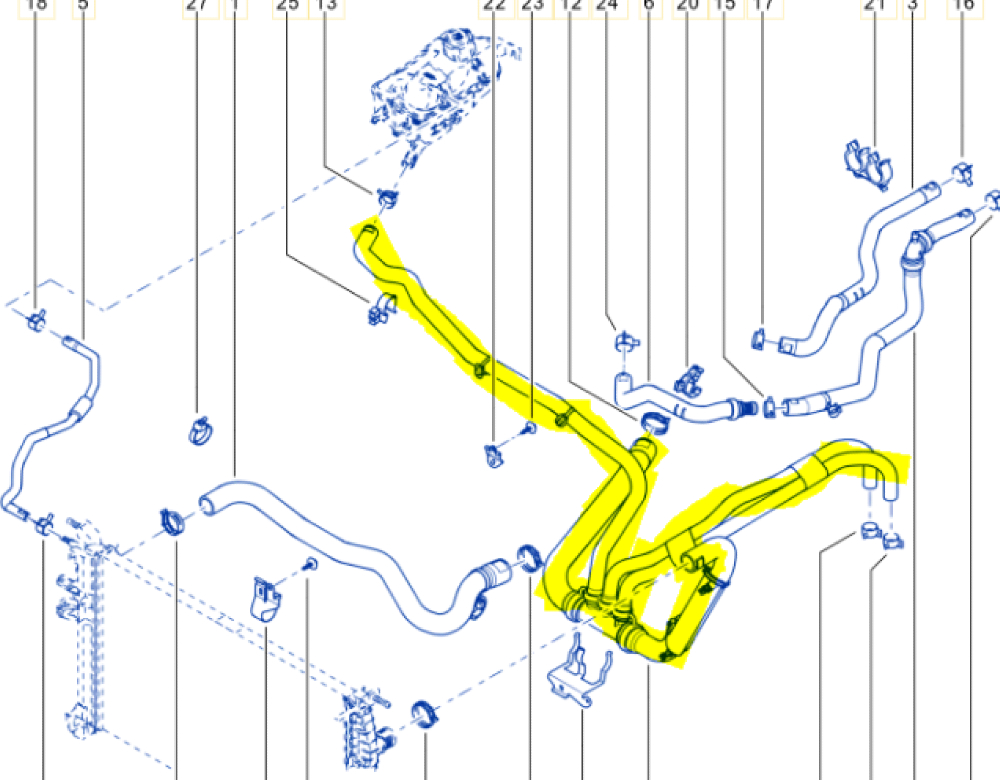 Motor Radyatörü Alt Su Hortumu