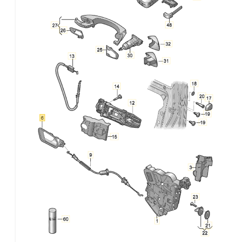 Ön Kapı Kolu İç Açma Sağ