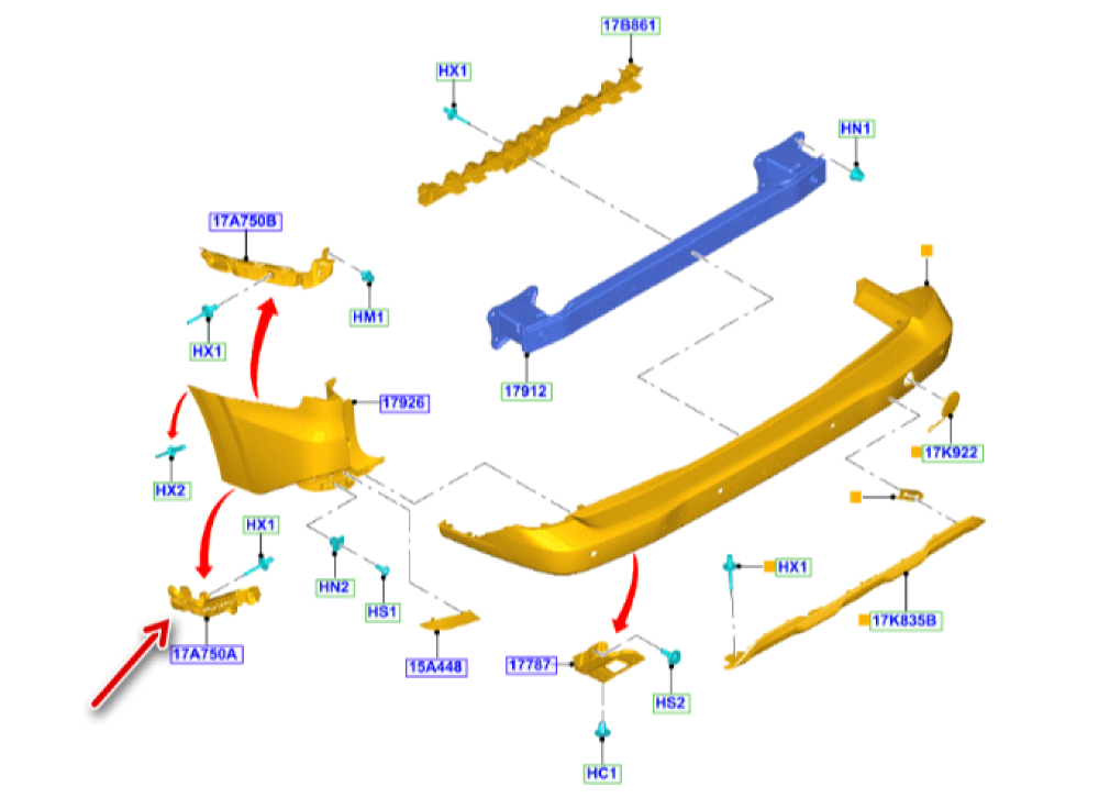 Arka Tampon Bağlantı Ayağı Sol