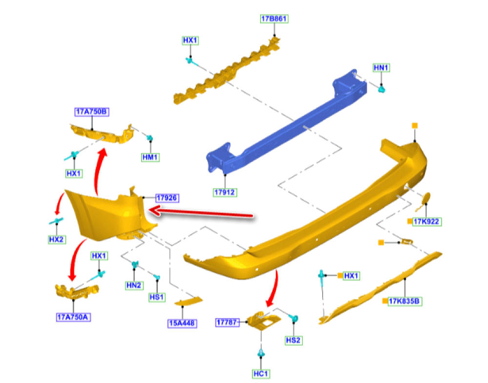 Arka Tampon Köşe Sol