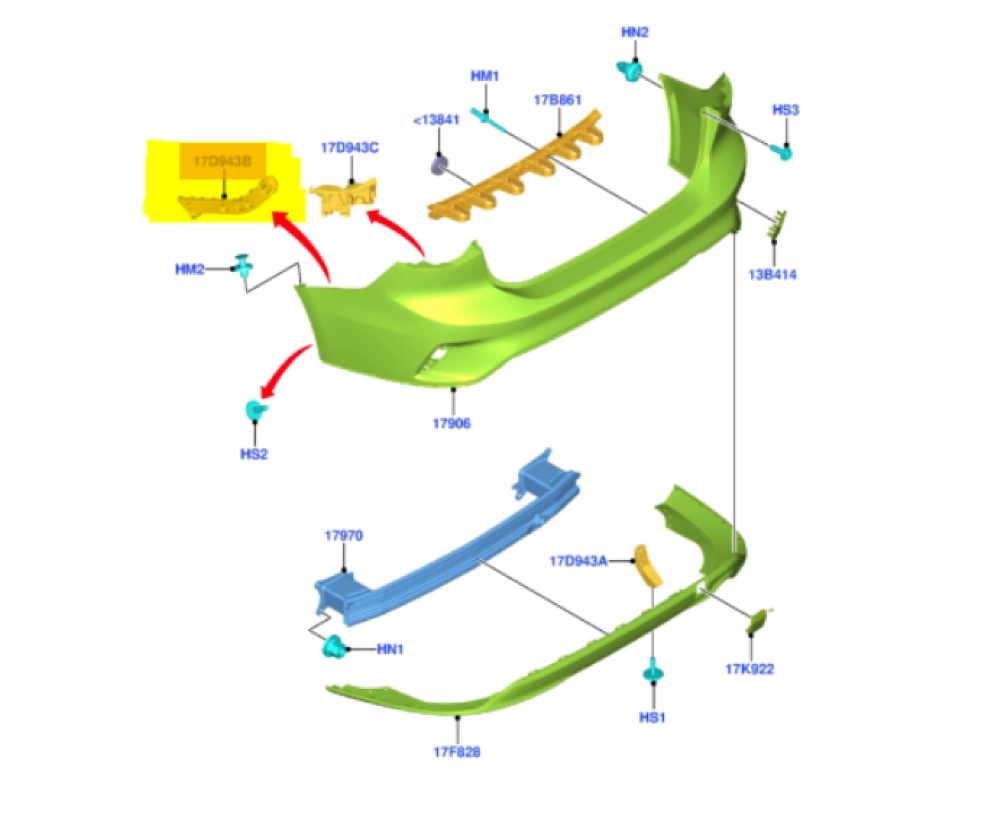 Arka Tampon Bağlantı Ayağı Sol
