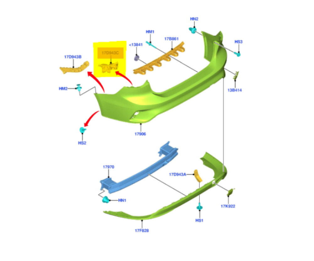 Arka Tampon Bağlantı Ayağı Sağ