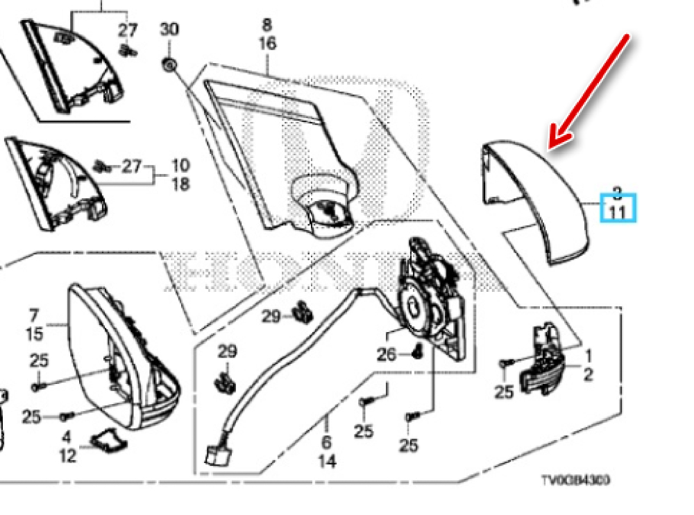 Sağ Kapı Ayna Kapağı