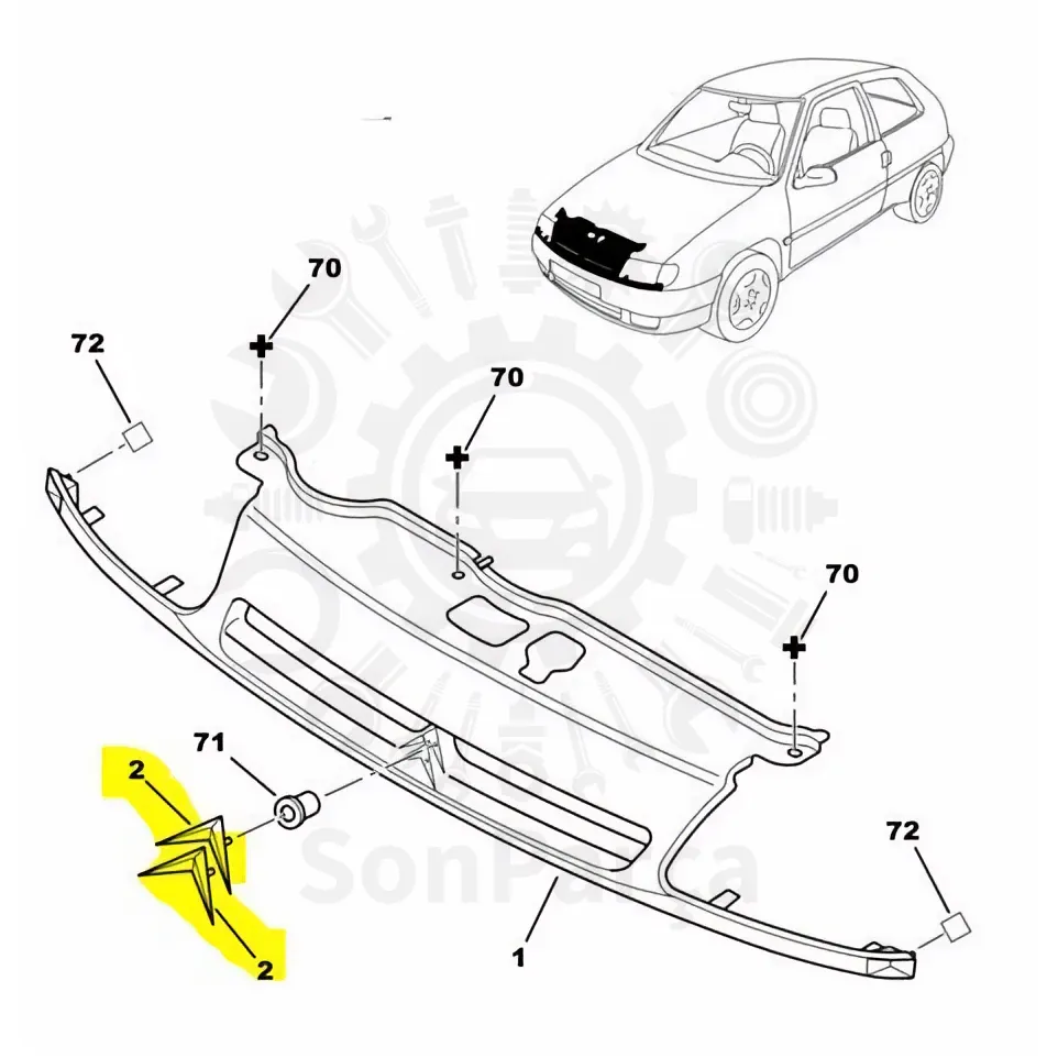 Citroen Zx 1993-1998 Orjinal Ön Panjur Arması 781085 | Son Parça